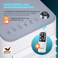 MONZANA® Mobile Klimaanlage 4in1 24h Timer Fernbedienung Luftentfeuchter Abluftschlauch Rollladenkit Klimagerät Luftkühler 9000BTU -Elektrischer Ventilator Verkäufe 100257861 3