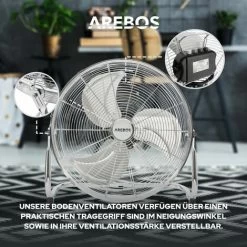 AREBOS Bodenventilator Windmaschine Luftkühler Lüfter 18 Zoll Ø 45 Hallenlüfter 9 AREBOS Bodenventilator Windmaschine Luftkühler Lüfter 18 Zoll Ø 45 Hallenlüfter -Elektrischer Ventilator Verkäufe 12111412 3