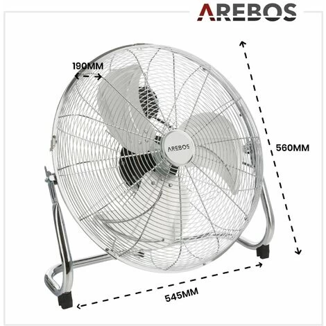AREBOS Bodenventilator Windmaschine Luftkühler Lüfter 18 Zoll Ø 45 Hallenlüfter 7 AREBOS Bodenventilator Windmaschine Luftkühler Lüfter 18 Zoll Ø 45 Hallenlüfter – Bild 5