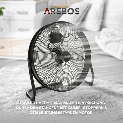 AREBOS Bodenventilator Windmaschine 20 Zoll Ø 50 Hallenlüfter Werkstattlüfter 6 AREBOS Bodenventilator Windmaschine 20 Zoll Ø 50 Hallenlüfter Werkstattlüfter – Bild 4