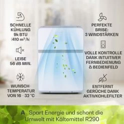 Klarstein Klarstein Mobile Klimaanlage Mit Abluftschlauch, 5-in-1 Klimagerät, Ventilator, Luftentfeuchter, Luftreiniger & Nachtmodus, Kleine & Portable Klimaanlage Für Wohnung & Büro, Niedrige 9000BTU -Elektrischer Ventilator Verkäufe 12690582 3