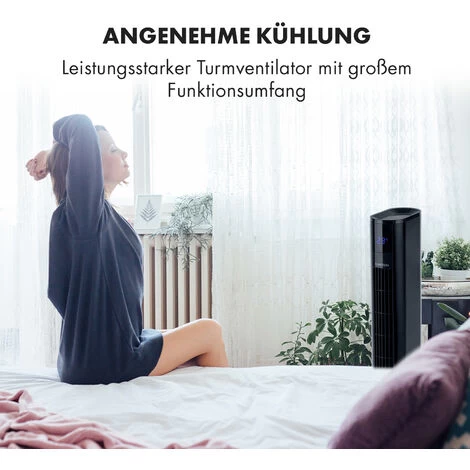 Klarstein Skyscraper 3G Turmventilator 48W Luftdurchsatz 1.633 M³/h Touchpanel Fernbedienung Schwarz 6 Klarstein Skyscraper 3G Turmventilator 48W Luftdurchsatz 1.633 M³/h Touchpanel Fernbedienung Schwarz – Bild 4