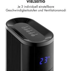 Klarstein Skyscraper 3G Turmventilator 48W Luftdurchsatz 1.633 M³/h Touchpanel Fernbedienung Schwarz 11 Klarstein Skyscraper 3G Turmventilator 48W Luftdurchsatz 1.633 M³/h Touchpanel Fernbedienung Schwarz -Elektrischer Ventilator Verkäufe 12690596 5