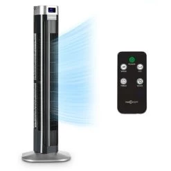 Oneconcept Hightower 2G Säulenventilator Turmventilator 42 W Oszillation 45° 1.807 M³/h Timer 3 Modi LED-Display Temperaturanzeige Fernbedienung