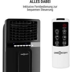 Oneconcept Baltic Black 3-in-1 Luftkühler Ventilator Luftbefeuchter 360 M³/h 65 Watt 6 Liter 3 Geschwindigkeiten Oszillation Fernbedienung Mobil -Elektrischer Ventilator Verkäufe 12690620 4