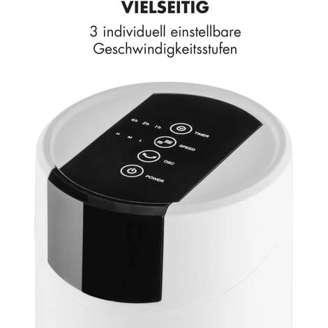 Klarstein Skyscraper 2G Turmventilator 40W Luftdurchsatz 820 M³/h Aroma Touch Fernbedienung Weiß 6 Klarstein Skyscraper 2G Turmventilator 40W Luftdurchsatz 820 M³/h Aroma Touch Fernbedienung Weiß – Bild 4