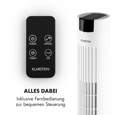 Klarstein Skyscraper 2G Turmventilator 40W Luftdurchsatz 820 M³/h Aroma Touch Fernbedienung Weiß 7 Klarstein Skyscraper 2G Turmventilator 40W Luftdurchsatz 820 M³/h Aroma Touch Fernbedienung Weiß – Bild 5