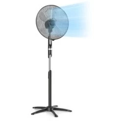 Klarstein Summer Vibe Standventilator Ventilator Standlüfter 16&quot Rotor 55 W 2040 M³/h Oszillation / Neigbar / Höhenverstellbar Grip-Shift