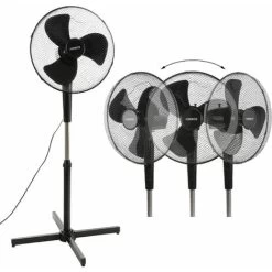 AREBOS Standventilator 45W Luftkühler Ventilator Lüfter Oszillierend Schwarz