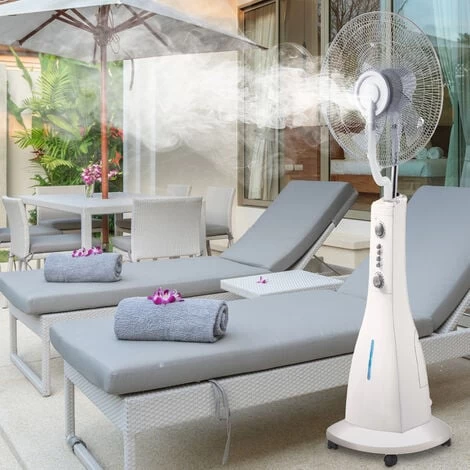 Stand Steh Ventilator WeißTimer Luftbefeuchter Oszilierend Kühler Beweglich 4 Rollen 4 Stand Steh Ventilator WeißTimer Luftbefeuchter Oszilierend Kühler Beweglich 4 Rollen – Bild 2