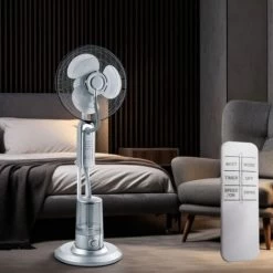 Stand Ventilator Luft Befeuchter Fernbedienung Timer Kühler Oszillierend Lüfter Reality Leuchten R038-087