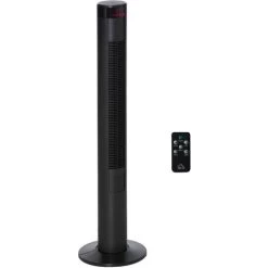 HOMCOM® Turmventilator Säulenventilator 45 W Fernbedienung Timer-Funktion Vier Modi ABS