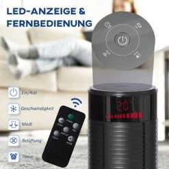 HOMCOM® Turmventilator Säulenventilator 45 W Fernbedienung Timer-Funktion Vier Modi ABS -Elektrischer Ventilator Verkäufe 18557551 4