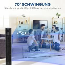 HOMCOM® Turmventilator Säulenventilator 45 W Fernbedienung Timer-Funktion Vier Modi ABS -Elektrischer Ventilator Verkäufe 18557551 5