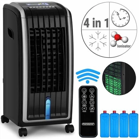 Monzana Luftkühler 4in1 5L Tank Timer 3 Stufen LED Display Mobiles Klimagerät Ventilator Klimaanlage Ionisator Aircooler Luftbefeuchter 3 Monzana Luftkühler 4in1 5L Tank Timer 3 Stufen LED Display Mobiles Klimagerät Ventilator Klimaanlage Ionisator Aircooler Luftbefeuchter