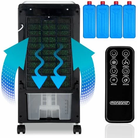 Monzana Luftkühler 4in1 5L Tank Timer 3 Stufen LED Display Mobiles Klimagerät Ventilator Klimaanlage Ionisator Aircooler Luftbefeuchter 7 Monzana Luftkühler 4in1 5L Tank Timer 3 Stufen LED Display Mobiles Klimagerät Ventilator Klimaanlage Ionisator Aircooler Luftbefeuchter – Bild 5