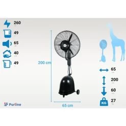 Industrieller Nebelventilator Mit Hohem Durchfluss Und 50-Liter-Tank -Elektrischer Ventilator Verkäufe 19581979 4