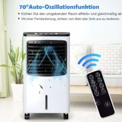 COSTWAY 3in1 Mobile Klimaanlage Luftkühler Ventilator Luftreiniger Luftbefeuchter Klimageraet 75W / 8L Tank / 7,5H Timer/Fernbedienung / 2 Kuehlakkus / 3 Stufen -Elektrischer Ventilator Verkäufe 19978435 4