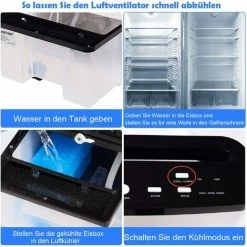 COSTWAY 3in1 Mobile Klimaanlage Luftkühler Ventilator Luftreiniger Luftbefeuchter Klimageraet 75W / 8L Tank / 7,5H Timer/Fernbedienung / 2 Kuehlakkus / 3 Stufen -Elektrischer Ventilator Verkäufe 19978435 5