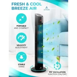 AERSON® Turmventilator 90 Cm Mit Fernbedienung Ventilator Standventilator Leise Klimaanlage -Elektrischer Ventilator Verkäufe 22610477 5