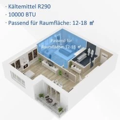 HOMCOM Mobile Klimaanlage, 2,9 KW 3-in-1 Klimagerät - Kühlen, Entfeuchtung Und Ventilation – Luftentfeuchter, Ventilator 12-18㎡ Mit Fernbedienung, 24h Timer, 2 Geschwindigkeitsstufen, LED-Display, ABS 11 HOMCOM Mobile Klimaanlage, 2,9 KW 3-in-1 Klimagerät - Kühlen, Entfeuchtung Und Ventilation – Luftentfeuchter, Ventilator 12-18㎡ Mit Fernbedienung, 24h Timer, 2 Geschwindigkeitsstufen, LED-Display, ABS -Elektrischer Ventilator Verkäufe 22877885 5