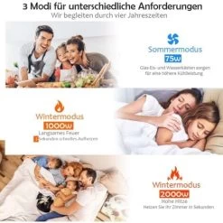 COSTWAY Mobile 4 In 1 Klimaanlage Mit Fernbedienung Luftkühler Klimagerät 75W Kühlen/8H Timer/ 7L Wassertank/Heizlüfter 2000W Heizen/ 70°Winkel -Elektrischer Ventilator Verkäufe 24529376 3