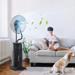 HOMCOM Standventilator Mit 3,1 Liter Wasserzerstäuber 3 Modi Nebelfunktion Ventilator Lüfter Verstellbarer Neigungswinkel Stahl Schwarz Höhe 135 Cm -Elektrischer Ventilator Verkäufe 28953450 3