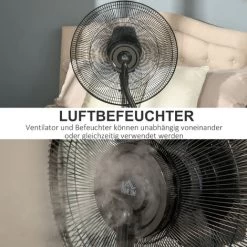 HOMCOM Standventilator Mit 3,1 Liter Wasserzerstäuber 3 Modi Nebelfunktion Ventilator Lüfter Verstellbarer Neigungswinkel Stahl Schwarz Höhe 135 Cm -Elektrischer Ventilator Verkäufe 28953450 4