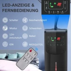 HOMCOM Standventilator Mit 3,1 Liter Wasserzerstäuber 3 Modi Nebelfunktion Ventilator Lüfter Verstellbarer Neigungswinkel Stahl Schwarz Höhe 135 Cm -Elektrischer Ventilator Verkäufe 28953450 5