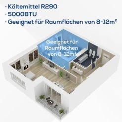 HOMCOM Mobile Klimaanlage 4-in-1 Klimagerät Mit Fernbedienung 24h Timer Mit Abluftschlauch 2 Geschwindigkeitsstufen 560W LED-Display ABS Weiß+Grau 32,8 X 30,5 X 67,8 Cm -Elektrischer Ventilator Verkäufe 30779940 5