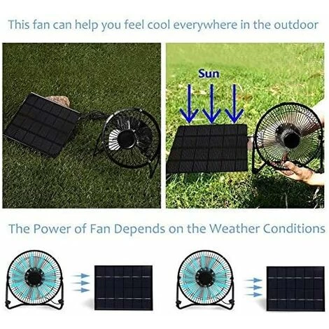 Tragbarer 5,2-W-Lüfter Mit USB-Solarpanel Für Belüftung, Bootfahren, Angeln Und Camping Im Freien 6 Tragbarer 5,2-W-Lüfter Mit USB-Solarpanel Für Belüftung, Bootfahren, Angeln Und Camping Im Freien – Bild 4