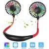 USB Mini Ventilator, Ventilator Hals Hängend Mini Ventilator Leise Tragbarer Ventilator Verstellbar Köpfe 3 Windgeschwindigkeiten Wiederaufladbarer USB Lüfter Für Outdoor Büros-Schwarz -Elektrischer Ventilator Verkäufe 43452526 1