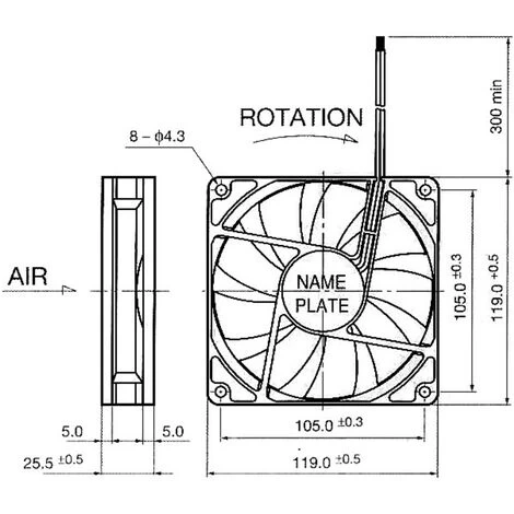 NMB Minebea 4710KL-04W-B50 Axiallüfter 12 V/DC 195 M³/h (L X B X H) 119 X 119 X 25 Mm 4 NMB Minebea 4710KL-04W-B50 Axiallüfter 12 V/DC 195 M³/h (L X B X H) 119 X 119 X 25 Mm – Bild 2