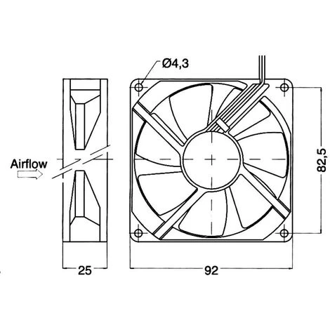 NMB Minebea 3610KL-04W-B50-P00 Axiallüfter 12 V/DC 93 M³/h (L X B X H) 92 X 92 X 25 Mm 4 NMB Minebea 3610KL-04W-B50-P00 Axiallüfter 12 V/DC 93 M³/h (L X B X H) 92 X 92 X 25 Mm – Bild 2