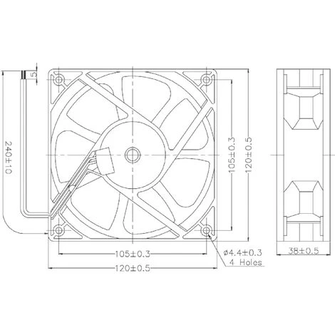 TRU COMPONENTS RD12038B12M Axiallüfter 12 V/DC 172 M³/h (L X B X H) 120 X 120 X 38 Mm 7 TRU COMPONENTS RD12038B12M Axiallüfter 12 V/DC 172 M³/h (L X B X H) 120 X 120 X 38 Mm – Bild 5