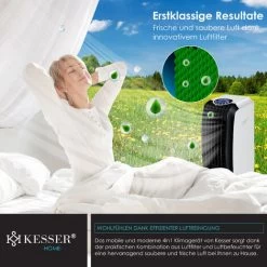 KESSER® 4in1 Mobile Klimaanlage Fernbedienung Klimagerät Ventilator 8 L Tank Timer 3 Stufen Ionisator Luftbefeuchter Luftkühler , Weiß / Schwarz -Elektrischer Ventilator Verkäufe 49515853 4