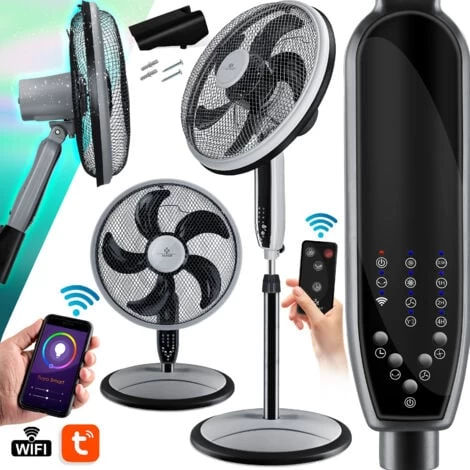 KESSER® 3in1 Standventilator Tischventilator Wandventilator Mit App Wifi , Fernbedienung Timer Leise Oszillation 80 Grad Ventilator 4 Geschwindigkeiten Inkl. Wandhalterung , Schwarz 3 KESSER® 3in1 Standventilator Tischventilator Wandventilator Mit App Wifi , Fernbedienung Timer Leise Oszillation 80 Grad Ventilator 4 Geschwindigkeiten Inkl. Wandhalterung , Schwarz