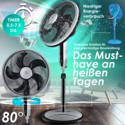 KESSER® 3in1 Standventilator Tischventilator Wandventilator Mit App Wifi , Fernbedienung Timer Leise Oszillation 80 Grad Ventilator 4 Geschwindigkeiten Inkl. Wandhalterung , Schwarz 10 KESSER® 3in1 Standventilator Tischventilator Wandventilator Mit App Wifi , Fernbedienung Timer Leise Oszillation 80 Grad Ventilator 4 Geschwindigkeiten Inkl. Wandhalterung , Schwarz -Elektrischer Ventilator Verkäufe 49515897 4