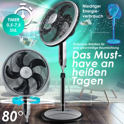 KESSER® 3in1 Standventilator Tischventilator Wandventilator Mit App Wifi , Fernbedienung Timer Leise Oszillation 80 Grad Ventilator 4 Geschwindigkeiten Inkl. Wandhalterung , Schwarz 6 KESSER® 3in1 Standventilator Tischventilator Wandventilator Mit App Wifi , Fernbedienung Timer Leise Oszillation 80 Grad Ventilator 4 Geschwindigkeiten Inkl. Wandhalterung , Schwarz – Bild 4