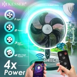 KESSER® 3in1 Standventilator Tischventilator Wandventilator Mit App Wifi , Fernbedienung Timer Leise Oszillation 80 Grad Ventilator 4 Geschwindigkeiten Inkl. Wandhalterung , Schwarz 11 KESSER® 3in1 Standventilator Tischventilator Wandventilator Mit App Wifi , Fernbedienung Timer Leise Oszillation 80 Grad Ventilator 4 Geschwindigkeiten Inkl. Wandhalterung , Schwarz -Elektrischer Ventilator Verkäufe 49515897 5