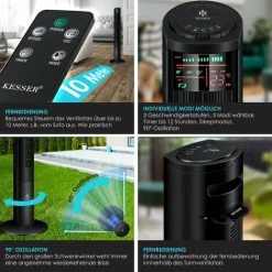 KESSER® Turmventilator Mit Fernbedienung 120 Cm Oszilation 55W LED-Display Ventilator Mit 3 Geschwindigkeitsstufen + Timer Bis 12 Stunden + 3 Betriebsmodi + 90° Oszillierend Towerventilator, Schw -Elektrischer Ventilator Verkäufe 49515927 4