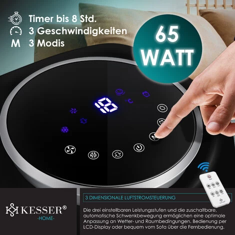KESSER® 4in1 Mobile Klimaanlage Fernbedienung Klimagerät Ventilator Klimaanlage 7 L Tank Timer 3 Stufen Ionisator Luftbefeuchter Luftkühler , Schwarz / Weiß 5 KESSER® 4in1 Mobile Klimaanlage Fernbedienung Klimagerät Ventilator Klimaanlage 7 L Tank Timer 3 Stufen Ionisator Luftbefeuchter Luftkühler , Schwarz / Weiß – Bild 3