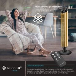 KESSER Turmventilator FERNBEDIENUNG Ventilator LED Display Standventilator Klimaanlage, Schwarz / Gold 11 KESSER Turmventilator FERNBEDIENUNG Ventilator LED Display Standventilator Klimaanlage, Schwarz / Gold -Elektrischer Ventilator Verkäufe 49516117 5
