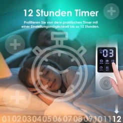 KESSER® - Standventilator Mit Fernbedienung Und Display Led - Timer , 12 Geschwindigkeiten - Leise Oszillation 80 Grad - Ventilator Höhenverstellbarer 120 - 135 Cm - Kopf 35 Grad Neigbar, Weiß -Elektrischer Ventilator Verkäufe 49516243 4