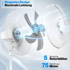 KESSER® Stand-Ventilator Frosty Mit Wasser Ultraschall-Sprühnebel Wasserkühlung , Inkl. Fernbedienung Timer-Funktion , Luftbefeuchter Leise , Nebelfunktion , Raumbefeuchter , Standventilator, Weiß -Elektrischer Ventilator Verkäufe 49516380 4