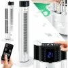 KESSER® Turmventilator Mit Fernbedienung 3 Stufen 3 Modi 107cm 60 Watt 7,5 Timer LED-Leuchten Tower-Ventilator Standventilator Säulenventilator Luftkühler 90° Oszillierend, Weiß -Elektrischer Ventilator Verkäufe 49516431 1