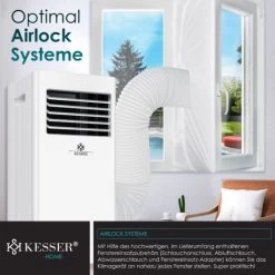 KESSER® - Klimaanlage Mobiles Klimagerät 4in1 Kühlen, Luftentfeuchter, Lüften, Ventilator - 7000 BTU/h (2.000 Watt) 2,3KW - Mobil Klima Mit Montagematerial, Fernbedienung Und Timer, Nachtmodus, Weiß, 7000BTU 11 KESSER® - Klimaanlage Mobiles Klimagerät 4in1 Kühlen, Luftentfeuchter, Lüften, Ventilator - 7000 BTU/h (2.000 Watt) 2,3KW - Mobil Klima Mit Montagematerial, Fernbedienung Und Timer, Nachtmodus, Weiß, 7000BTU -Elektrischer Ventilator Verkäufe 49516522 5