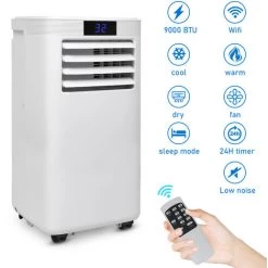 Mobile Klimaanlage Klima Fernbedienung 4in1 9000 BTU Mit Wifi Klimagerät Timer