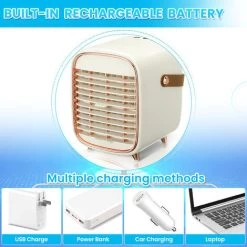 Mini Klimaanlage Mobiles Klimageräte Aircooler Tragbar Luftkühler Tischventilator 3-Gang Für Zuhause, Büro, Camping -Elektrischer Ventilator Verkäufe 51945808 4