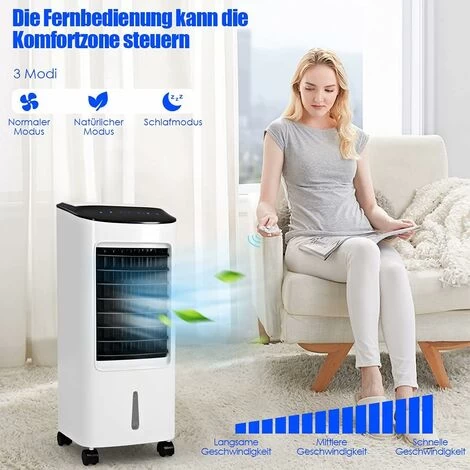 GOPLUS 4 In 1 Klimageraet, Klimaanlage Mit Wasserkühlung, Mobiler Luftkühler Mit 3 Modi & 3 Geschwindigkeitsstufen, 7L Wassertank Timer Bis 7,5 H, Fernbedienung, Tragbar Leise, Für Büro Zuhause 4 GOPLUS 4 In 1 Klimageraet, Klimaanlage Mit Wasserkühlung, Mobiler Luftkühler Mit 3 Modi & 3 Geschwindigkeitsstufen, 7L Wassertank Timer Bis 7,5 H, Fernbedienung, Tragbar Leise, Für Büro Zuhause – Bild 2